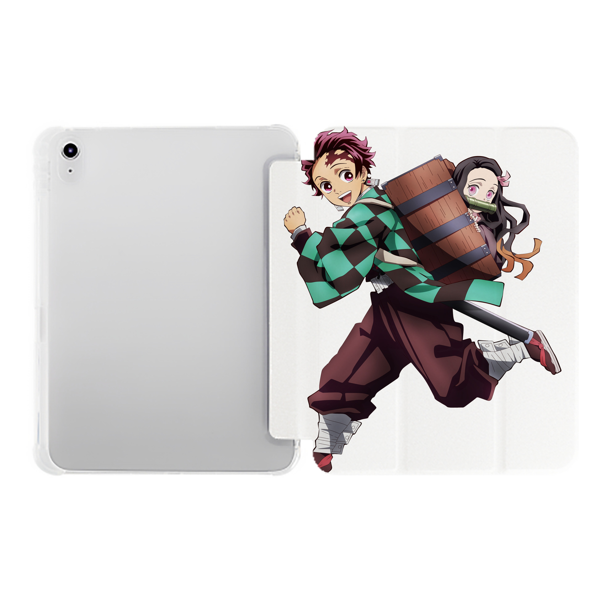 （画像用） 鬼滅の刃 竈門 炭治郎／かまど たんじろう Kamado Tanjirou IPad ケース ペン収納付き 三つ折りスタンド PUレザー×シリコン 対応機種9.5/10.5/10.9インチ